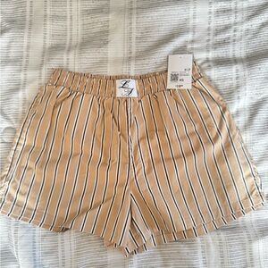 Striped Beige and Black Shorts